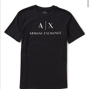 Armani Exchange signature logo short sleeve graphic tee.